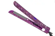 Hair Straighteners Titanium Plate Flat Iron 3D Floating Irons Salon Curly and Straight Hair Tools with Bling Crystals-Purple