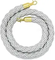 Rope Barriers, Rope Barrier Belt Crowd Control Stanchion Rope 3/4/5/8Ft,Braided/Twisted Hemp Rope Barrier for Queue Divider, Queue Line Barrier, Rope Barrier, 3.2cm(Gray,2ft/60cm)