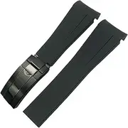[VEVEL] Curved End Rubber Watchband 20mm 21mm 22mm for Rolex Submariner GMT Daytona Datejust Explorer 2 Silicone Watch Strap