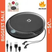 Portable CD Player Anti Skip Walkman Stereo Earbuds AUX AC USB Cable Home Car