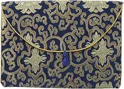 HAPINARY Buddhist Scriptures Packaging Bag Embroidered Cloth Pouch for Jewelry Sundries Small Storage for Travel Office Delicate Ethnic Design Convenient Present