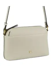 [PIERRE CARDIN] Leather Casual Crossbody Bag in Bone