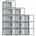 12 Pack Clear Shoe Organizers Storage Boxes for Closet Plastic Stackable