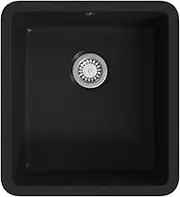vidaXL Black Single Basin Granite Kitchen Sink - Sleek Design, Impact and Scratch Resistant, Easy to Clean