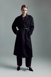 classic oversized coat in black