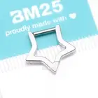 Implant Grade Titanium Basic Hollow Star Clicker Hoop Ring