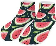 [QMNVBDS] Watermelon Pattern Socks Ankle Length Socks Casual Short Socks for Women Men Low Cut Sports Socks Running Socks No Show Socks Ankle Socks Athletic Socks Workout Socks, Style, One Size, Style