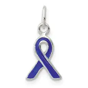 Sterling Silver Blue Enameled Awareness Charm