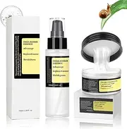 [WANJAO] Snail Mucin, Korean Skincare Set, 96% Power Repairing Essence 100ml + 92% Repair Cream 100ml,Enriched with Hyaluronic Collagen and Niacinamide to Soothe Dull Skin and Fine Lines, Suitable for All Skin Types.