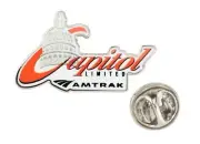 Amtrak Collector Edition Capitol Limited Die Struck Enamel Nickel Lapel Hat Pin