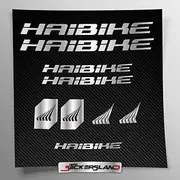 Sticker Set Compatible with Frame MTB Mountain Bike and Helmet | Decals Stickers for Bicycle Lettering Logos | Stickersland® - Haibik (Silver Metallic Matte)
