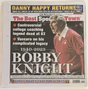 NEW YORK POST - 11/2/23 - BACK: BOBBY KNIGHT RIP FRONT: NOT A SHRED OF DECENCY