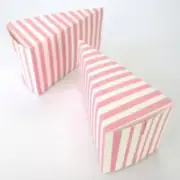Robert Gordon 6 Pack Cake Slice Boxes Pink/White Stripe Birthday Baby Shower