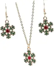 [Beavorty] 1 Set Christmas Snowflake Jewelry Earrings and Necklace for Women Holiday Christmas Parties Gatherings Chic and Charming Accessories