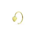 Tiny Cartilage Ear Threader Heart 1 Piece Earring 14K Gold Engraved