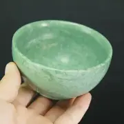 Natural Jade Chopsticks Bowl Set Nephrite Spinach Stone Kitchen Supplies Crafts