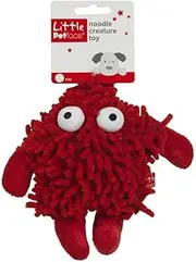 Petface Noodle Creature Puppy/Small Squeak Dog Toy, Red/Green/Light Blue