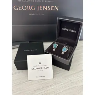 現貨 YT澳洲代購 Georg Jensen 喬治傑生 2023 銀石 藍 藍石英石 耳針 耳夾
