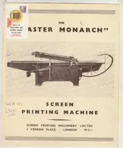 ENGLAND Old Rare Catalog Brochure Printing Machine MASTER MONARCH 1940s