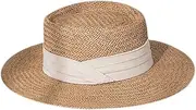[DJH] Womens Sun Hat,Hand-Woven Ladies Sun Caps Round Flat Top Straw Beach Hat Summer Hats Holiday for Women,Beige,A