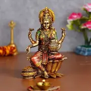 Antique Finish Goddess Laxmi Idol Goddess Maa Laxmi Murti Resin Figurine Statue