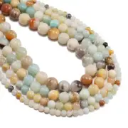 4/6/8/10/12mm Natural Amazonite Gem Round Ball Loose Bead 15.5" AYZ31