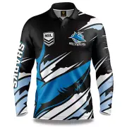 Cronulla Sharks NRL Ignition Fishing Shirt Mens Sizes S-5XL!
