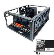 Stackable Open Chassis Rack, Stackable Open Chassis X79 X99 Dualchannel EATX Motherboard Bracket Can Stand and Lie to Support 360 Water, Overclocking Heat Dissipation Rack, Stackable Aluminum Frame