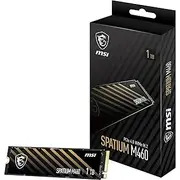 MSI SPATIUM M460 PCIe 4.0 NVMe M.2 1TB - PCIe 4.0 NVMe M.2 Internal Solid State Drive, 5000MB/s Read & 4500MB/s Write, 3D NAND, Built-in Data Security, MSI Center (600 TBW)