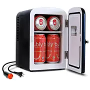 Koolatron 4l Black Retro Mini Fridge Portable Refrigerator Personal Cooler