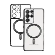 For Samsung Galaxy S21 Ultra MagSafe Magnetic Case with HaloLock Shockproof Military Grade Protection Scratch Resistant Back Protective Cover (Black)