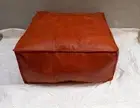Square Leather Moroccan Ottoman Pouf Footstool Pouffe Unstuffed Wonderful