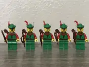 5 Lego Forest Men Archer Knight Minifigures