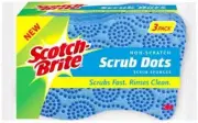 Scotch-Brite Scrub Dots Non-Scratch Scrub Sponge, Rinses Clean, For Washing