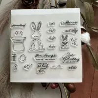 在飛比找蝦皮購物優惠-dd5 兔子 2 表情系列 透明印章 水晶印章