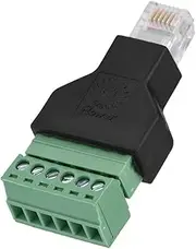 ASHATA RJ12 Male to Screw Terminal Adapter,1Pcs Ethernet RJ12 6P6C Male to 6 Pin Screw Terminals Adapter Connector
