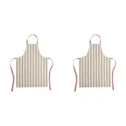 2PK Porto Lola Polycotton Chef Apron w/ Front Pocket Home/Kitchen Cooking Almond