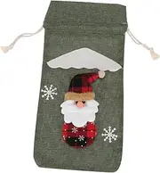 TOBBOMEY Christmas Wine Bottle Cover Linen Wine Bag Unique Decorative Wine Bottle Storage Festive Decor for Home