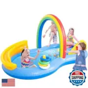 Inflatable Kids Swimming Pool with Water Slide, Inflatable Play Center with S