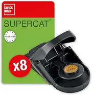 SWISSINNO SuperCat Mouse Trap - Efficient + Reusable with Peanut Butter Bait - Instant Catch + Kill - Indoor and Outdoor Use - 8 Traps