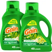 Gain Laundry Detergent Liquid, Aroma Boost, Original Scent, 65 Fl Oz (Pack Of 2)