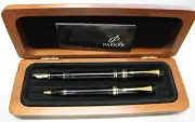 Parker Duofold International Fountain & Ballpoint Pen Black & GT UK New In Box