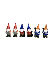 the Spring Shop Garden Resin Mini Gnomes 6 Pieces Potted Decoration- NEW