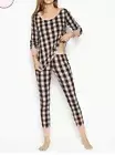 VICTORIA'S SECRET Thermal Long sleeve PJ Set pink buffalo check plaid Plaid XL