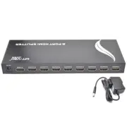 8 Port 1x8 Out HDMI Splitter Switch 1080P Amplifier Hub Video HD HDTV 3D DVD PS3