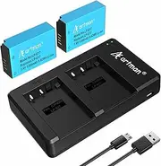 Artman LP-E17 Battery 2-Pack and Rapid Dual USB Charger for Canon EOS R100 R50 RP R10 R8, Rebel T8i, T7i, T6i, T6s, SL2 SL3, EOS M3, M5, M6, EOS 77D 200D 250D 750D 760D 800D 8000D Digital SLR Camera