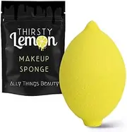Thirsty Lemon Makeup Sponge by Ally Things Beauty | Yellow Lemon Shaped Makeup Blender for Liquid Foundation, Cream or Powder Blending - Cosmetic Applicator - Cute & Latex-Free Daily Beauty Sponge