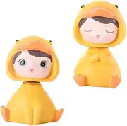 2 Pcs Cartoon Duck Dashboard Ornament Fun Resin Car Interior Decoration Lightweight Shaking Head for Home Office Desktop Decor Cute Accessory for Car Dashboard