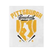 Pittsburgh Baseball Soft Minky Throw - Lightweight Velveteen Fleece Blanket
