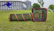 Portable Cat Playpen Outdoor Enclosures -2 in 1 Cube Tent and Running Tunnel Fol